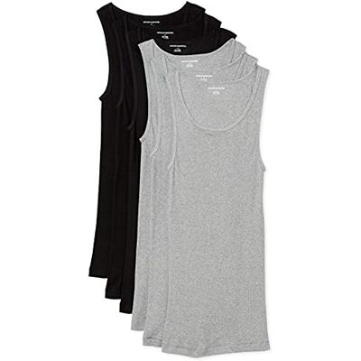 Amazon Unterhemden Herren, Leichtes Tank-Design, 6er-Pack, Grau Meliert/Schwarz, S Amazon Unterhemden Herren, Leichtes Tank-Design, 6er-Pack, Grau Meliert/Schwarz, S