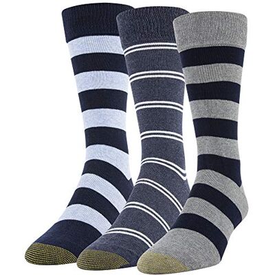Gold Toe Herren Timeless Classics Crew 3 Paar Socken, Grau/Denim/Angel Blue, Large (3er Pack) Gold Toe Herren Timeless Classics Crew 3 Paar Socken, Grau/Denim/Angel Blue, Large (3er Pack)