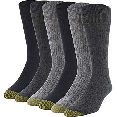 Gold Toe Herren Stanton Crew Socken 6 Paar Kleidersocke, Anthrazit/Grau meliert/Schwarz, X-Large (6er Pack) Gold Toe Herren Stanton Crew Socken 6 Paar Kleidersocke, Anthrazit/Grau meliert/Schwarz, X-Large (6er Pack)