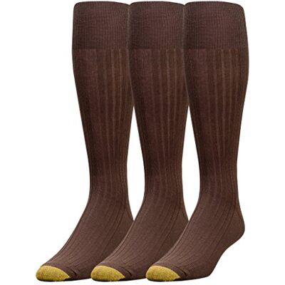 Gold Toe Canterbury Herren Over-The Calf Socken, 3er-Pack, Braun, Large Gold Toe Canterbury Herren Over-The Calf Socken, 3er-Pack, Braun, Large