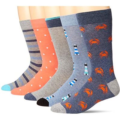 5-Pack Patterned dress-socks, Korallenrot, 6-12 Amazon Vine 5-Pack Patterned dress-socks, Korallenrot, 6-12 Amazon Vine
