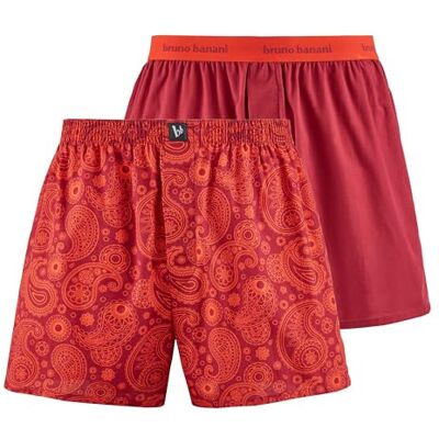 bruno banani Boxershorts Outlook Gr. S 2er Set Lychee Print & Chianti Herren Unterhose Lang Elastischer Bund Atmungsaktive Unterwäsche Baumwolle bruno banani Boxershorts Outlook Gr. S 2er Set Lychee Print & Chianti Herren Unterhose Lang Elastischer Bund Atmungsaktive Unterwäsche Baumwolle