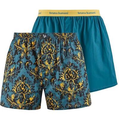 bruno banani Boxershorts Outlook Gr. S 2er Set Lorbeer & Gold Print Herren Unterhose Lang Elastischer Bund Atmungsaktive Unterwäsche Baumwolle bruno banani Boxershorts Outlook Gr. S 2er Set Lorbeer & Gold Print Herren Unterhose Lang Elastischer Bund Atmungsaktive Unterwäsche Baumwolle