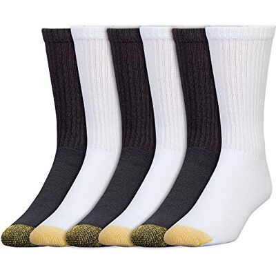 Gold Toe Herren 656s Cotton Crew Athletic, mehrere Socken, Schwarz und Weiß (6 Paar), X-Large (6er Pack) Gold Toe Herren 656s Cotton Crew Athletic, mehrere Socken, Schwarz und Weiß (6 Paar), X-Large (6er Pack)