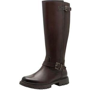Tamaris Comfort Damen Hohe Stiefel ohne Absatz mit Reißverschluss mit Schnallen, Braun (Mocca), 37 EU Tamaris Comfort Damen Hohe Stiefel ohne Absatz mit Reißverschluss mit Schnallen, Braun (Mocca), 37 EU
