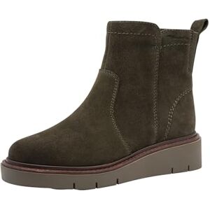 Tamaris Comfort Damen Stiefeletten aus Leder mit Reißverschluss, Grün (Olive Suede), 38 EU Tamaris Comfort Damen Stiefeletten aus Leder mit Reißverschluss, Grün (Olive Suede), 38 EU