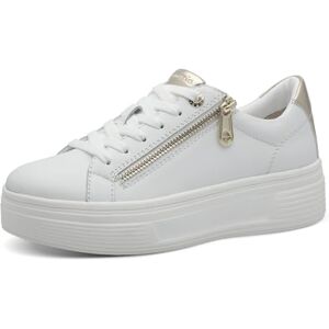 Tamaris Comfort Damen Plateau Sneaker mit Reißverschluss Low Top, Weiß (White Nappa), 37 EU Tamaris Comfort Damen Plateau Sneaker mit Reißverschluss Low Top, Weiß (White Nappa), 37 EU