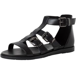 Tamaris Damen Sandalette Leder flach, schwarz, 39 EU Tamaris Damen Sandalette Leder flach, schwarz, 39 EU