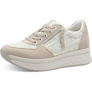 Tamaris Comfort Damen Plateau Sneaker mit Reißverschluss Sportlich, Mehrfarbig (Beige/Gold), 37 EU Tamaris Comfort Damen Plateau Sneaker mit Reißverschluss Sportlich, Mehrfarbig (Beige/Gold), 37 EU