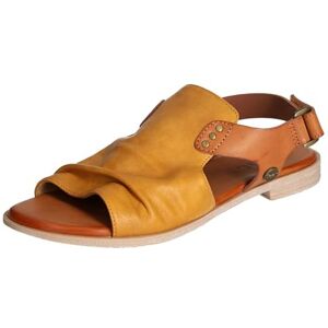 MUSTANG Damen Sandale Hochfront Nieten Faltendetail Slouchy Optik 1388-808, Größe:39 EU, Farbe:Gelb MUSTANG Damen Sandale Hochfront Nieten Faltendetail Slouchy Optik 1388-808, Größe:39 EU, Farbe:Gelb