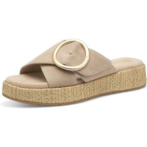 Tamaris Comfort Damen Pantoletten aus Leder mit Klettverschluss, Beige (Beige), 37 EU Tamaris Comfort Damen Pantoletten aus Leder mit Klettverschluss, Beige (Beige), 37 EU