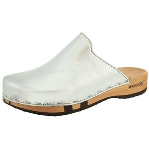 woody Damen Lea Clog, Silver, Größe 38 woody Damen Lea Clog, Silver, Größe 38