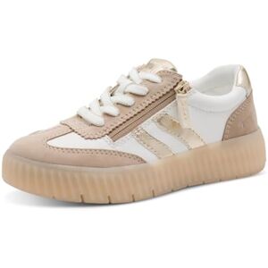Tamaris Damen Wide FIT Sneaker flach mit Reißverschluss Freizeit, braun (beige Comb), 41 EU Tamaris Damen Wide FIT Sneaker flach mit Reißverschluss Freizeit, braun (beige Comb), 41 EU