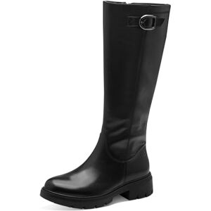 Tamaris COMFORT Damen Hohe Stiefel ohne Absatz mit Reißverschluss Elegant, Schwarz (Black), 41 EU Tamaris COMFORT Damen Hohe Stiefel ohne Absatz mit Reißverschluss Elegant, Schwarz (Black), 41 EU