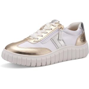 Tamaris Comfort Damen Sneaker flach mit Chunky-Sohle Low Top, Mehrfarbig (Gold/Silver), 40 EU Tamaris Comfort Damen Sneaker flach mit Chunky-Sohle Low Top, Mehrfarbig (Gold/Silver), 40 EU