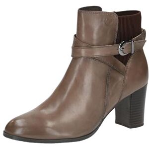 CAPRICE Damen Stiefeletten mit Absatz aus Leder mit Schnalle, Braun (Taupe Nappa), 38.5 EU CAPRICE Damen Stiefeletten mit Absatz aus Leder mit Schnalle, Braun (Taupe Nappa), 38.5 EU