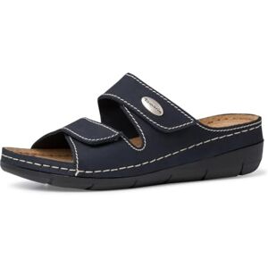 Tamaris Damen Hausschuh mit Keilabsatz Leder, blau, 38 EU Tamaris Damen Hausschuh mit Keilabsatz Leder, blau, 38 EU