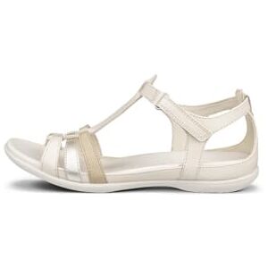 Ecco Damen Flash T-Strap Sandal, Limestone/Pure White Gold/BEIGE, 40 EU Ecco Damen Flash T-Strap Sandal, Limestone/Pure White Gold/BEIGE, 40 EU
