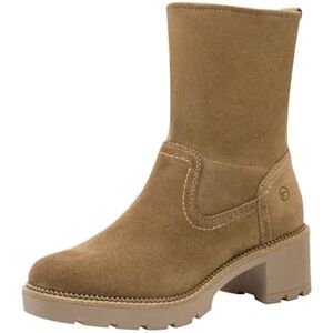 Tamaris Comfort Damen Stiefeletten aus Leder mit Blockabsatz, Beige (Cappuccino), 39 EU Tamaris Comfort Damen Stiefeletten aus Leder mit Blockabsatz, Beige (Cappuccino), 39 EU