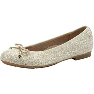 Tamaris Comfort Damen Sneaker flach Sportlich Vegan, Mehrfarbig (Beige/Gold), 38 EU Tamaris Comfort Damen Sneaker flach Sportlich Vegan, Mehrfarbig (Beige/Gold), 38 EU