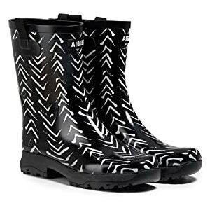 Aigle Damen Alya Print Rain Boot, Chevron, 5.5 UK Wide Aigle Damen Alya Print Rain Boot, Chevron, 5.5 UK Wide