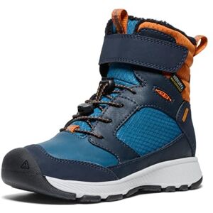 KEEN Skua Unisex-Kinder-Schneestiefel, bequem, isoliert, wasserdicht, Sky Captain/Gold Flame, 12 Little Kid KEEN Skua Unisex-Kinder-Schneestiefel, bequem, isoliert, wasserdicht, Sky Captain/Gold Flame, 12 Little Kid
