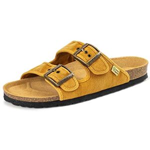 Natural World Eco 7001E Dyed Fabric Vegan Sandals for Men and Women Mustard Color Natural World Eco 7001E Dyed Fabric Vegan Sandals for Men and Women Mustard Color