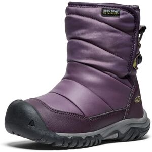 KEEN Unisex-Kinder Puffrider wasserdichte Schneestiefel, Black Plum Daiquiri Green, 6 UK KEEN Unisex-Kinder Puffrider wasserdichte Schneestiefel, Black Plum Daiquiri Green, 6 UK