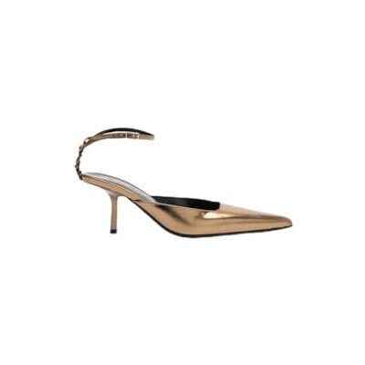 BY FAR Teese Pump Olive EEL Embossed METALLIC Leather 38 BY FAR Teese Pump Olive EEL Embossed METALLIC Leather 38