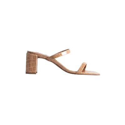BY FAR Tanya Light TAN Croco Embossed Leather 39 BY FAR Tanya Light TAN Croco Embossed Leather 39