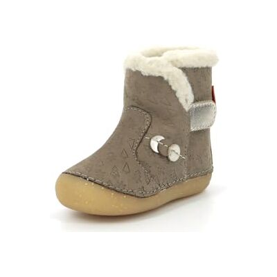 Kickers Baby-Mädchen So Windy Stiefelette, Taupe/Gold Fantasie, 18 EU Kickers Baby-Mädchen So Windy Stiefelette, Taupe/Gold Fantasie, 18 EU