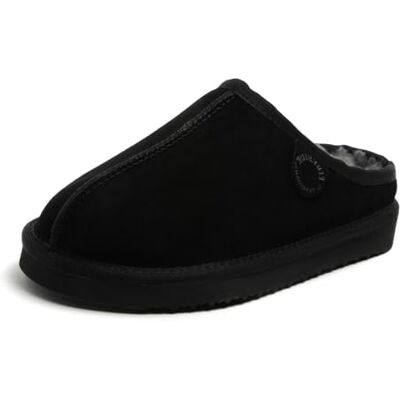 Fireside by Dearfoams Herren Grafton Echter Lammfell-Clog für Drinnen und Draußen Hausschuh, schwarz, 41 EU Fireside by Dearfoams Herren Grafton Echter Lammfell-Clog für Drinnen und Draußen Hausschuh, schwarz, 41 EU