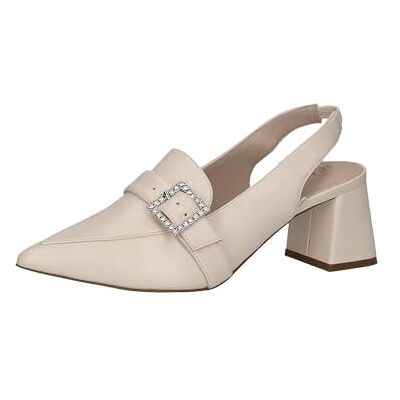 CAPRICE Damen Slingpumps aus Leder Spitz, Cremefarben (Cream Perlato), 37.5 EU CAPRICE Damen Slingpumps aus Leder Spitz, Cremefarben (Cream Perlato), 37.5 EU