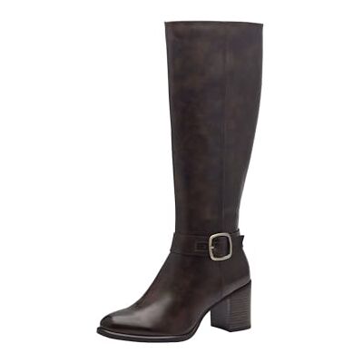 MARCO TOZZI Damen Hohe Stiefel mit Absatz Kniehoch mit Schnalle, Braun (Cafe Antic), 37 EU MARCO TOZZI Damen Hohe Stiefel mit Absatz Kniehoch mit Schnalle, Braun (Cafe Antic), 37 EU