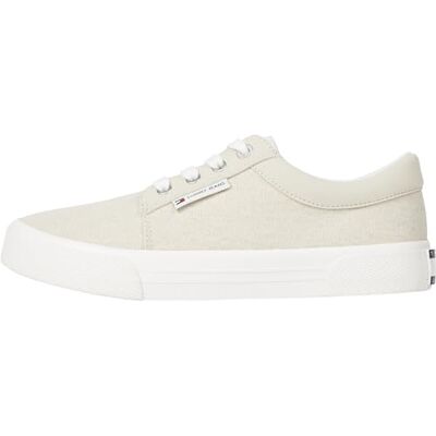 Tommy Jeans Damen Derby Sneaker Skate Schuhe, Elfenbein (Newsprint), 40 Tommy Jeans Damen Derby Sneaker Skate Schuhe, Elfenbein (Newsprint), 40
