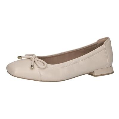 CAPRICE Damen Ballerinas aus Leder mit Blockabsatz, Cremefarben (Cream Perlato), 41 EU CAPRICE Damen Ballerinas aus Leder mit Blockabsatz, Cremefarben (Cream Perlato), 41 EU