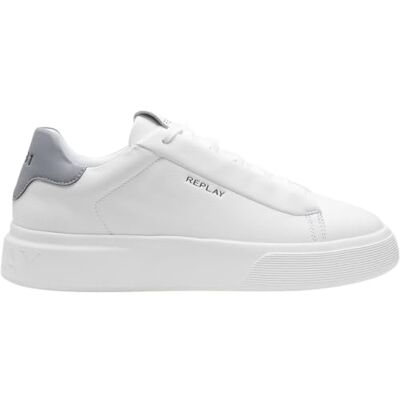 Replay Herren Cupsole Sneaker, White (Weiß), 45 Replay Herren Cupsole Sneaker, White (Weiß), 45
