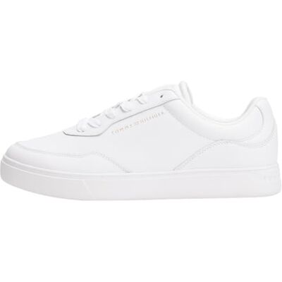Tommy Hilfiger Damen Cupsole Sneaker Casual aus Leder, Weiß (White), 35 Tommy Hilfiger Damen Cupsole Sneaker Casual aus Leder, Weiß (White), 35