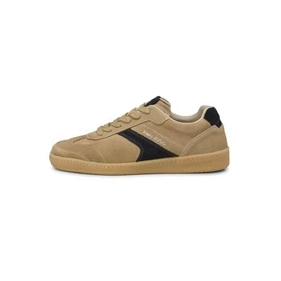Marc O' Polo Marc OߴPolo Herren Sneaker flach aus Veloursleder mit Gummilaufsohle, Beige (Dark Cashmere/Navy), 44 Marc O' Polo Marc OߴPolo Herren Sneaker flach aus Veloursleder mit Gummilaufsohle, Beige (Dark Cashmere/Navy), 44