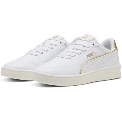 Puma Court Lally Dayinight Damen-Sneaker, Weiß Weiß Gold, 38.5 EU Puma Court Lally Dayinight Damen-Sneaker, Weiß Weiß Gold, 38.5 EU