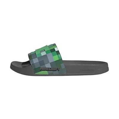 Adidas Unisex Adilette Shower Minecraft Slides Sandal, Grey Four/Green, 47 EU Adidas Unisex Adilette Shower Minecraft Slides Sandal, Grey Four/Green, 47 EU