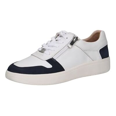 CAPRICE Damen Sneaker flach aus Leder mit Reißverschluss, Weiß (White Comb), 40 EU CAPRICE Damen Sneaker flach aus Leder mit Reißverschluss, Weiß (White Comb), 40 EU
