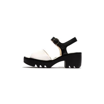 FLY London TULL503FLY, Sandal Women's Fashion Shoes, WHITE/BLACK, 36 FLY London TULL503FLY, Sandal Women's Fashion Shoes, WHITE/BLACK, 36