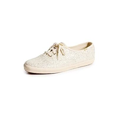 Keds Damen Champion Glitzer-Sneaker mit Schnürung, Cream, 10 Keds Damen Champion Glitzer-Sneaker mit Schnürung, Cream, 10