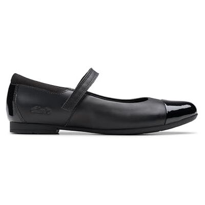 Clarks Scala Gem K Geschlossene Ballerinas, Schwarzes Leder, 34 EU Clarks Scala Gem K Geschlossene Ballerinas, Schwarzes Leder, 34 EU