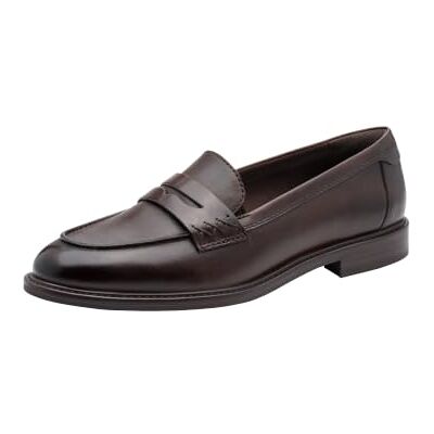 Tamaris Damen Loafer flach, braun (Mocca Leather),41 Tamaris Damen Loafer flach, braun (Mocca Leather),41