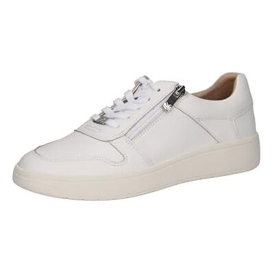 CAPRICE Damen Sneaker flach aus Leder mit Reißverschluss, Weiß (White Nappa), 36 EU CAPRICE Damen Sneaker flach aus Leder mit Reißverschluss, Weiß (White Nappa), 36 EU