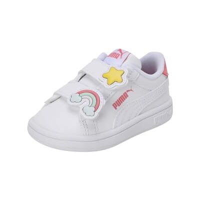 Puma Baby-Mädchen Smash 3.0 Badges V Inf Sneaker, White-Passionfruit, 25 EU Puma Baby-Mädchen Smash 3.0 Badges V Inf Sneaker, White-Passionfruit, 25 EU