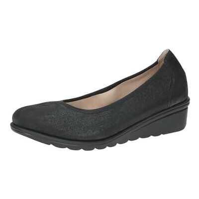 CAPRICE Damen Ballerinas aus Leder mit Keilabsatz, Schwarz (Black Pearl), 38 EU CAPRICE Damen Ballerinas aus Leder mit Keilabsatz, Schwarz (Black Pearl), 38 EU