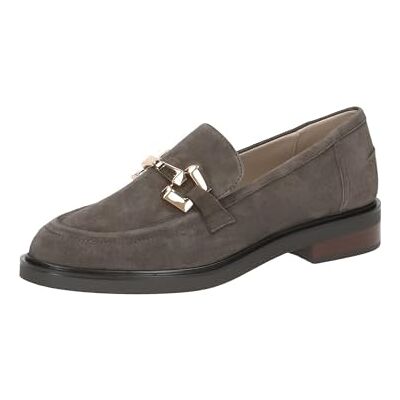 CAPRICE Damen Slipper aus Leder mit Blockabsatz, Schwarz (Grey Suede), 37.5 EU CAPRICE Damen Slipper aus Leder mit Blockabsatz, Schwarz (Grey Suede), 37.5 EU